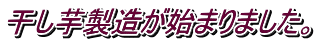 干し芋製造が始まりました。