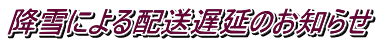 降雪による配送遅延のお知らせ