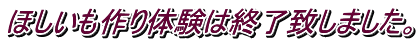 ほしいも作り体験は終了致しました。