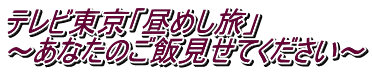 テレビ東京「昼めし旅」 〜あなたのご飯見せてください〜