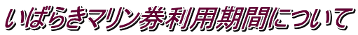 いばらきマリン券利用期間について