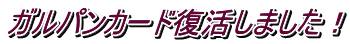 ガルパンカード復活しました!